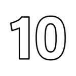דף צביעה של המספר 10 להדפסה