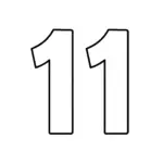 דף צביעה של המספר 11 להדפסה