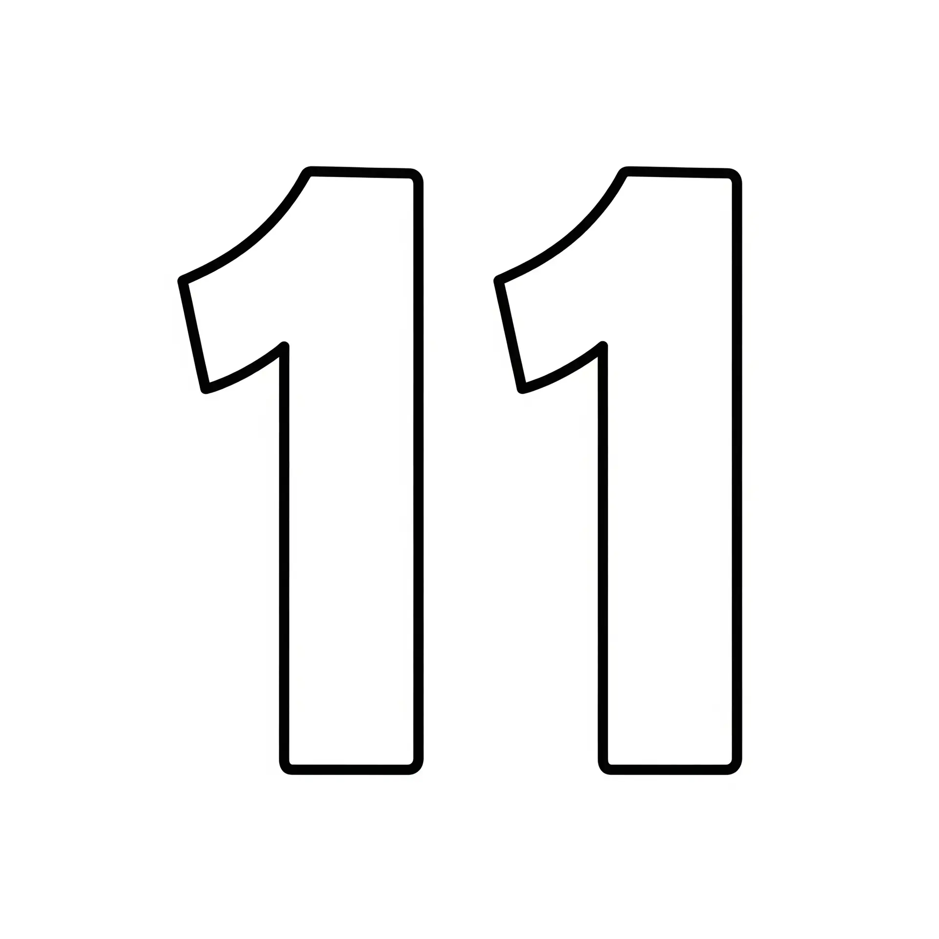 דף צביעה של המספר 11