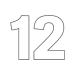 דף צביעה של המספר 12 להדפסה