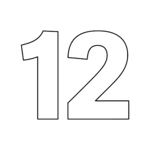 דף צביעה של המספר 12
