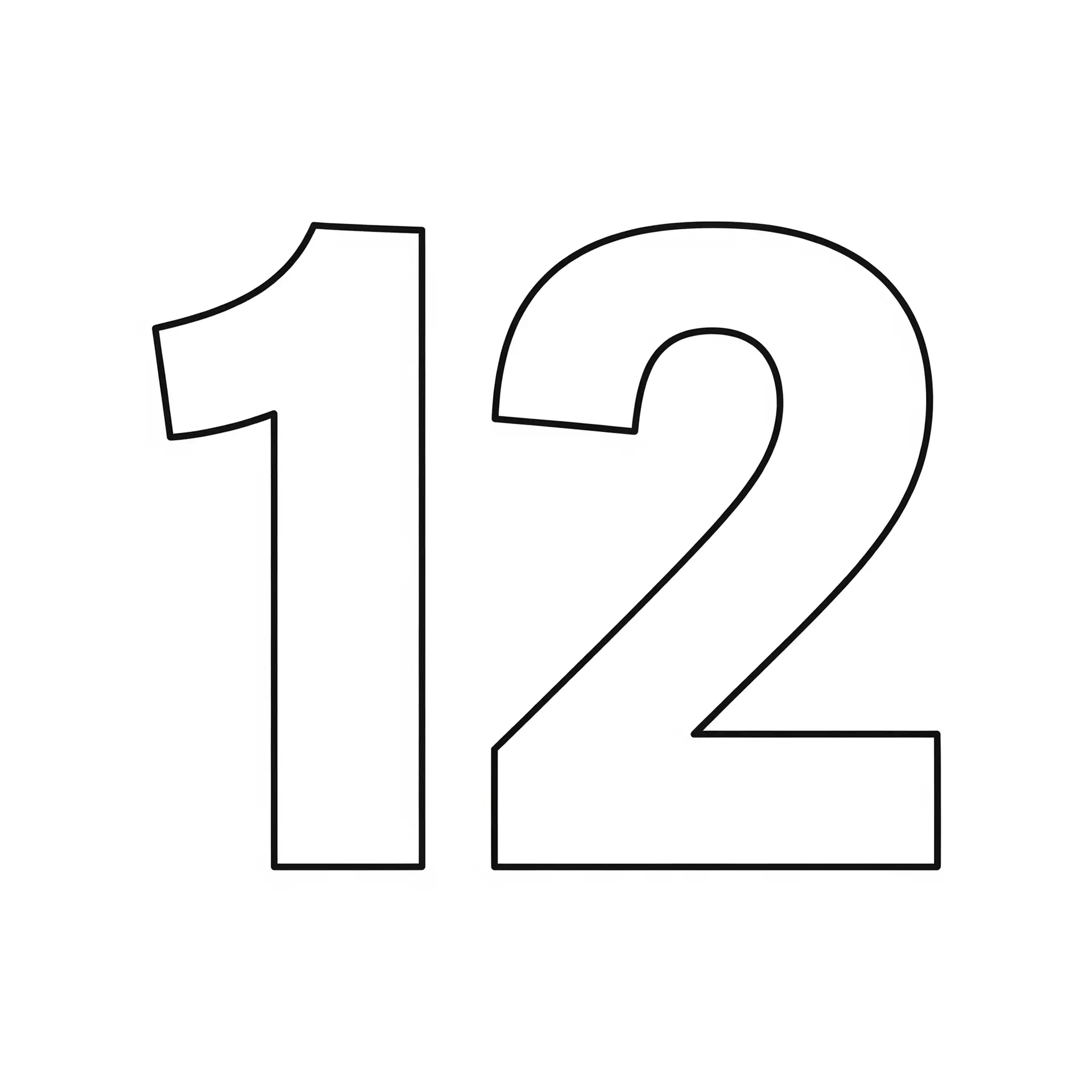 דף צביעה של המספר 12