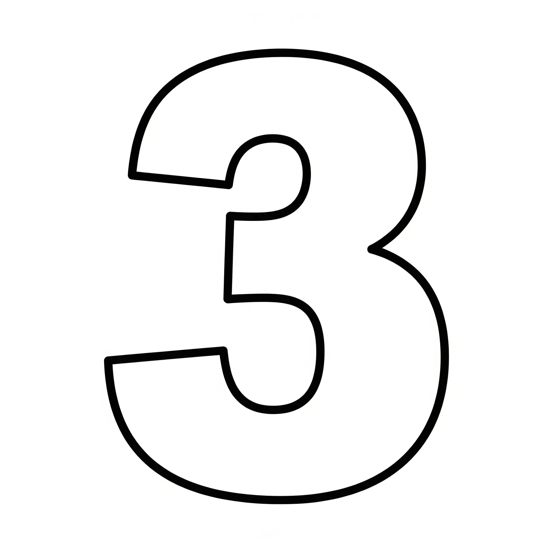 דף צביעה של המספר 3