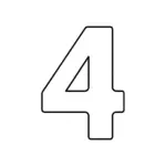 דף צביעה של המספר 4 להדפסה