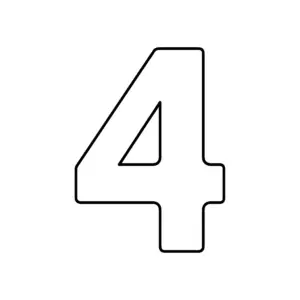 דף צביעה של המספר 4