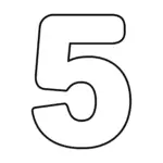דף צביעה של המספר 5 להדפסה