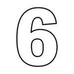 דף צביעה של המספר 6 להדפסה