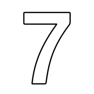 דף צביעה של המספר 7