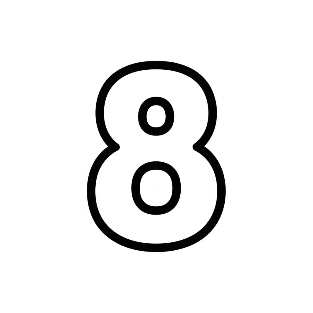דף צביעה של המספר 8