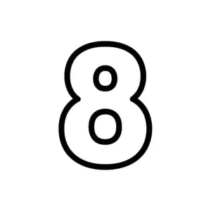דף צביעה של המספר 8