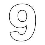 דף צביעה של המספר 9 להדפסה