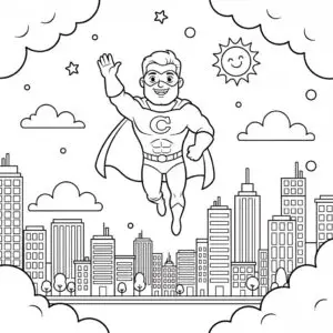דף צביעה של גיבור על להדפסה