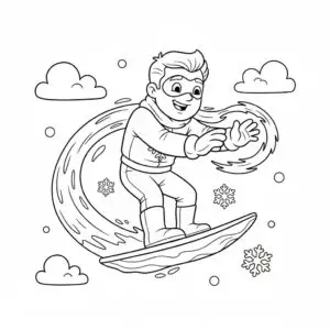 דף צביעה של גיבור על איש הקרח להדפסה