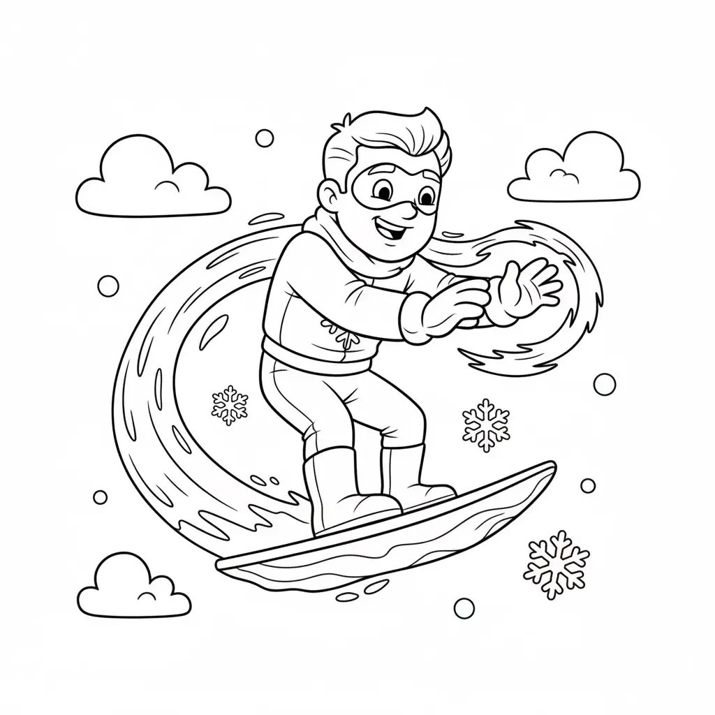 דף צביעה של גיבור על איש הקרח להדפסה