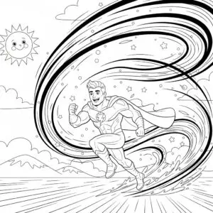 דף צביעה של גיבור על איש הרוח להדפסה