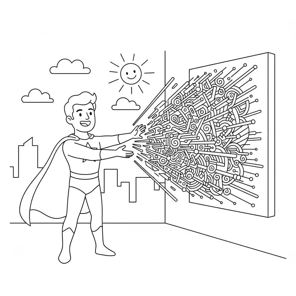 דף צביעה של גיבור על איש האור להדפסה