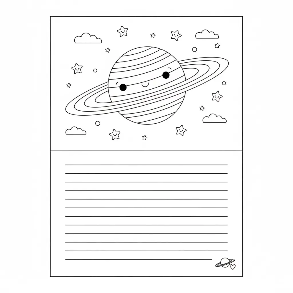 דף צביעה של כרטיס ברכה שבתאי להדפסה