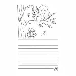 דף צביעה של כרטיס ברכה סנאי להדפסה