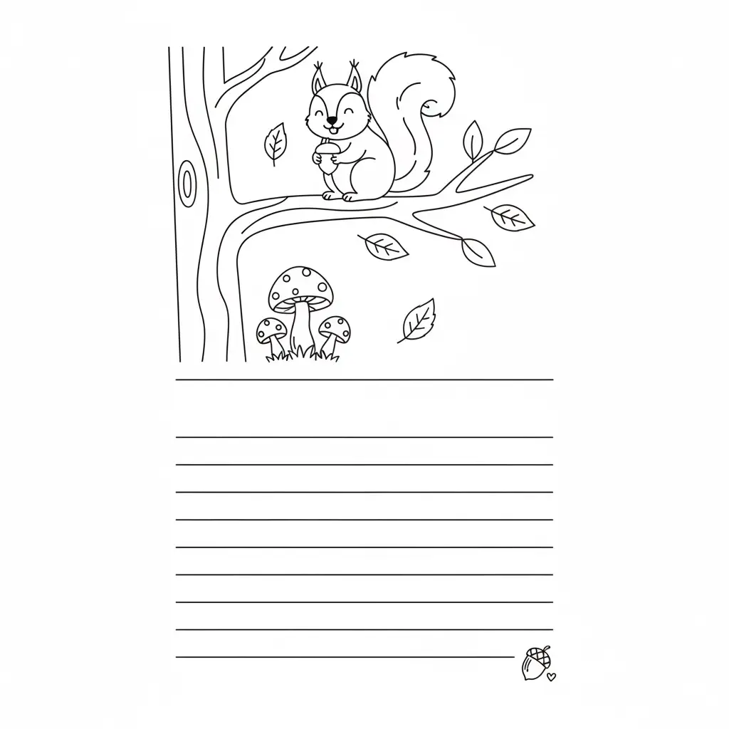 דף צביעה של כרטיס ברכה סנאי להדפסה