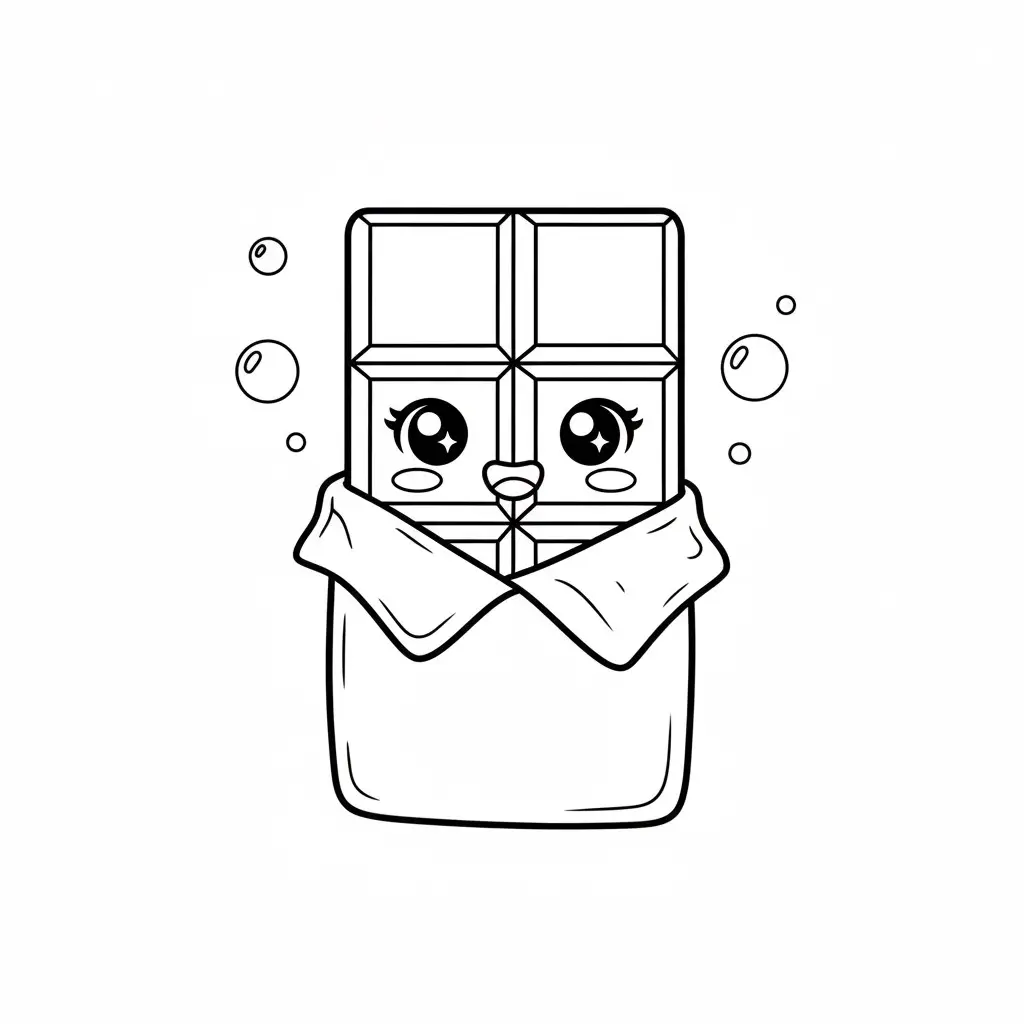 דף צביעה של שוקולד להדפסה