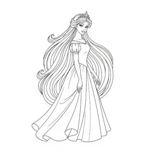 דף צביעה של נסיכה להדפסה
