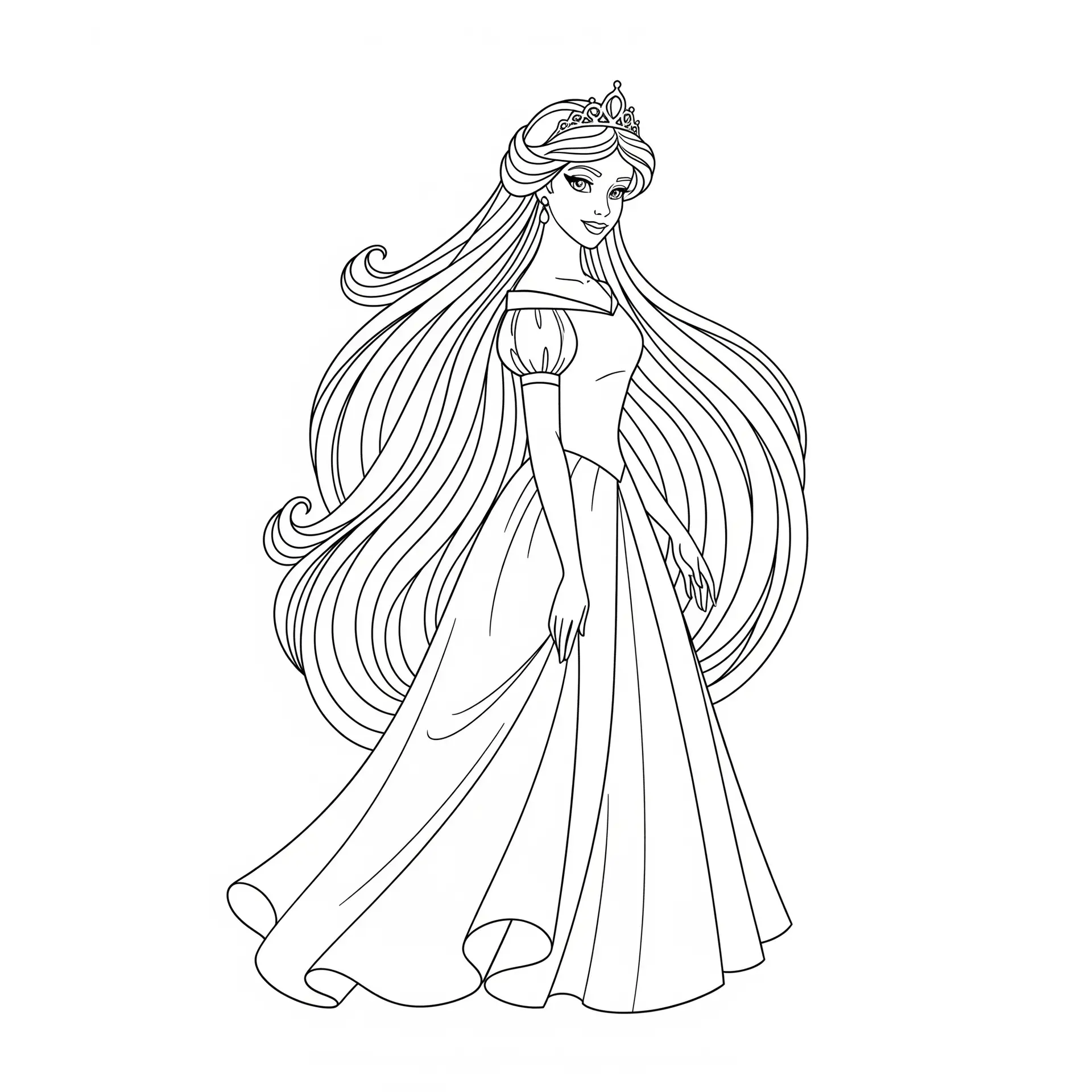 דף צביעה של נסיכה להדפסה