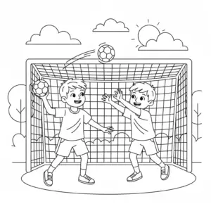 דף צביעה של כדור יד להדפסה