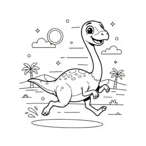 דף צביעה של דינוזאור גלימימימוס להדפסה
