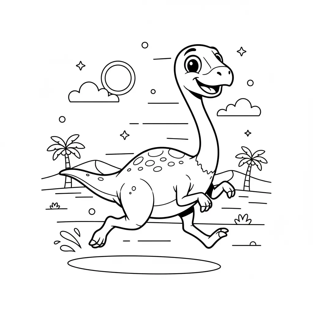 דף צביעה של דינוזאור גלימימימוס להדפסה