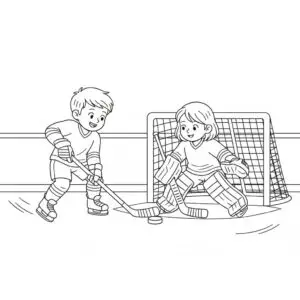 דף צביעה של משחק הוקי להדפסה