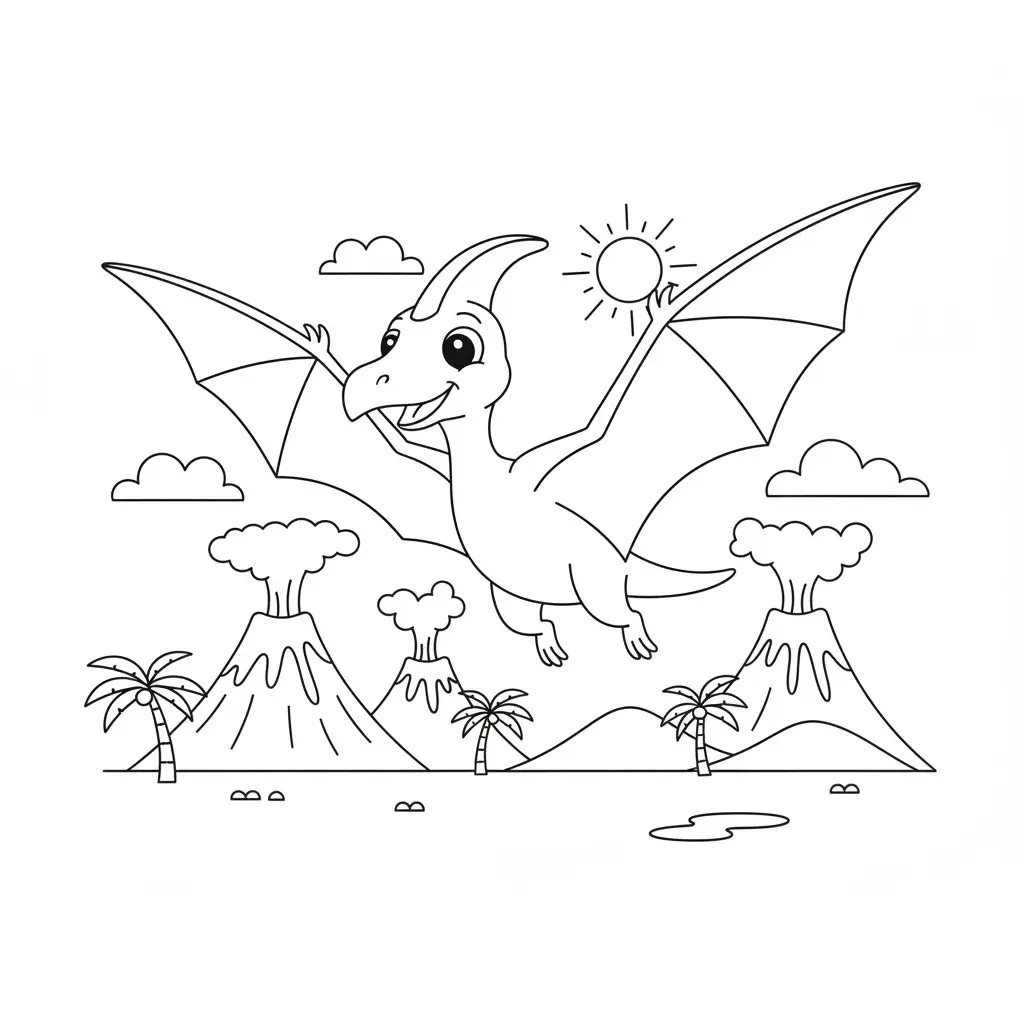 דף צביעה של דינוזאור פטרוזאור להדפסה