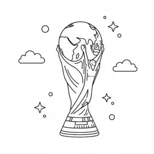 דף צביעה של גביע העולם להדפסה