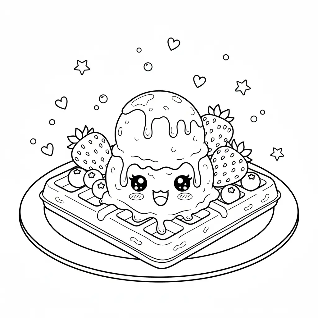 דף צביעה של ופל בלגי להדפסה