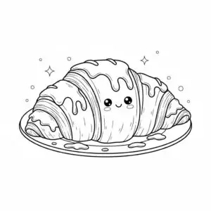 דף צביעה של קרואסון להדפסה