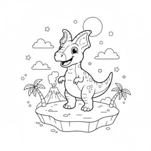 דף צביעה של דינוזאור דילופוזאורוס להדפסה