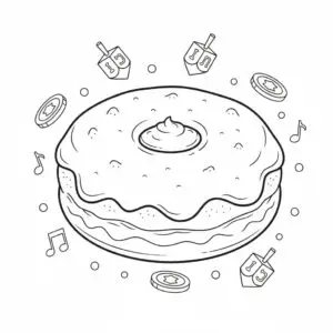 דף צביעה של סופגניה להדפסה