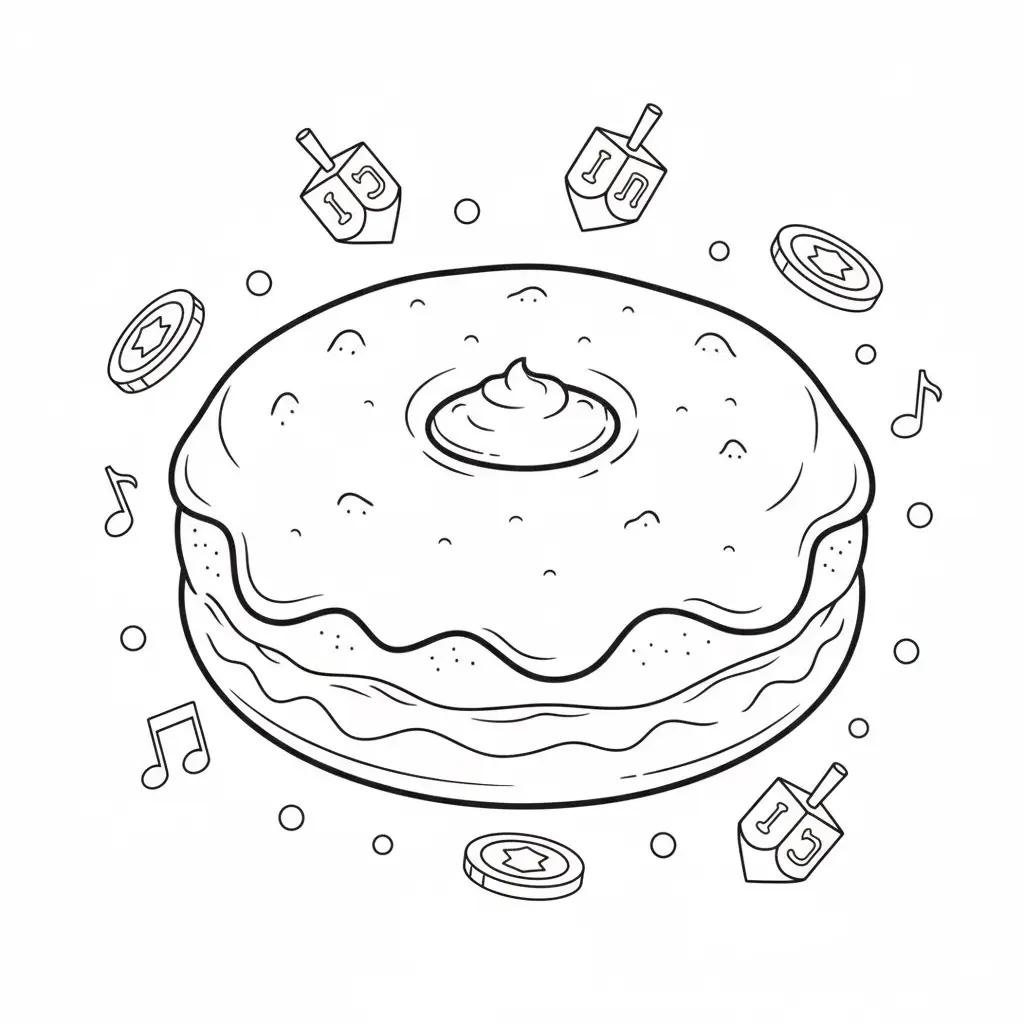 דף צביעה של סופגניה להדפסה