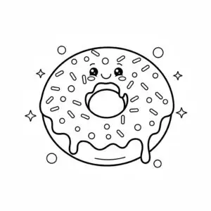 דף צביעה של דונאט להדפסה