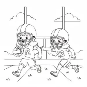 דף צביעה של משחק פוטבול להדפסה