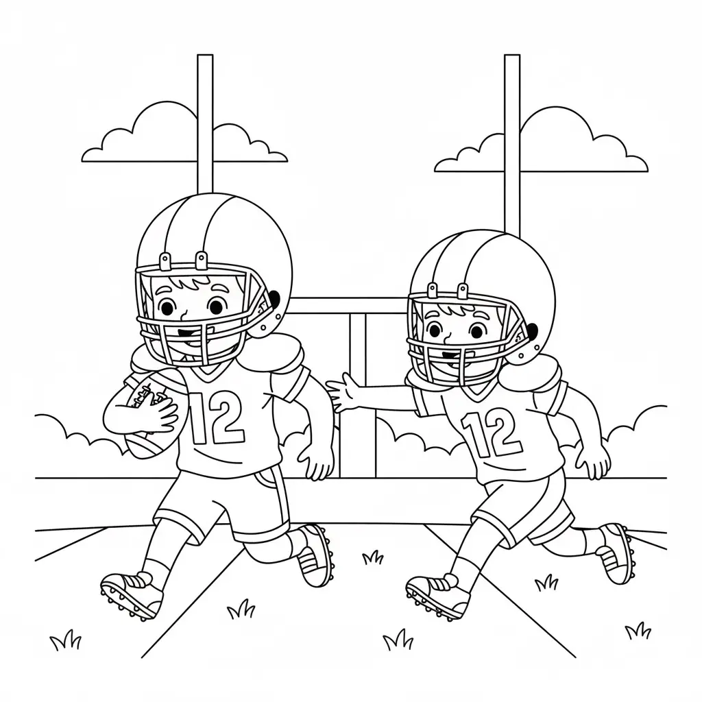 דף צביעה של משחק פוטבול להדפסה