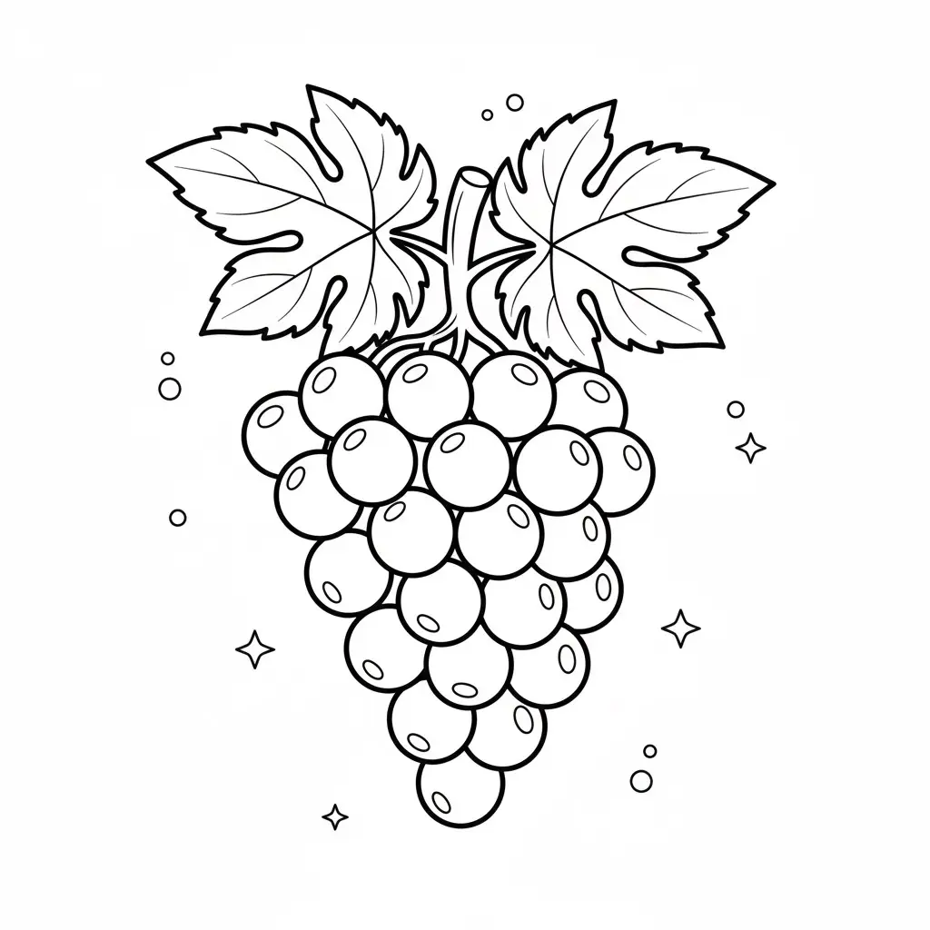דף צביעה של ענבים להדפסה