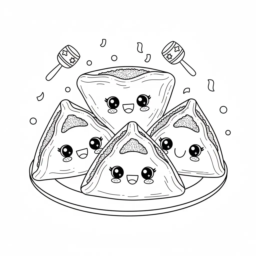 דף צביעה של אזני המן להדפסה