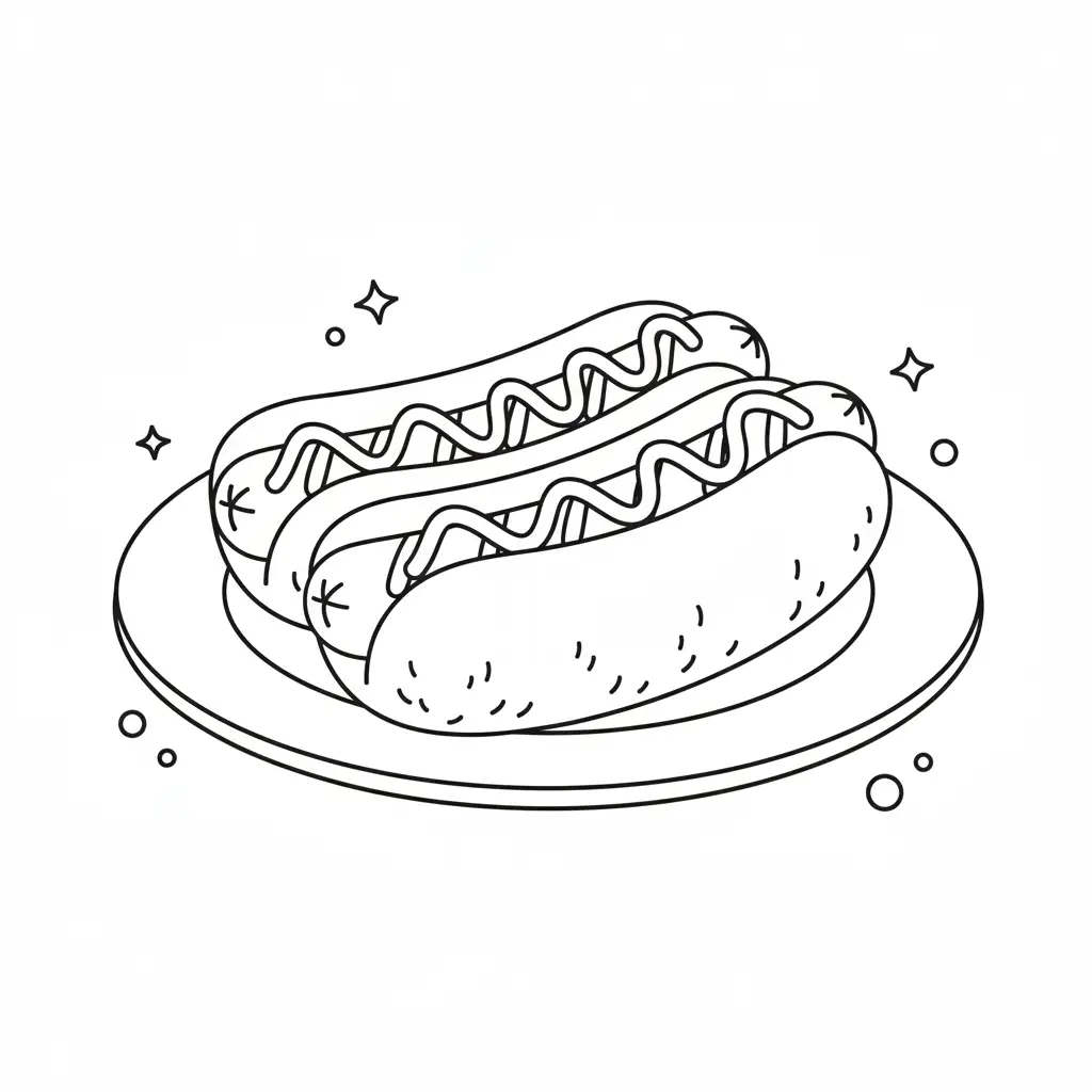 דף צביעה של נקניקייה להדפסה