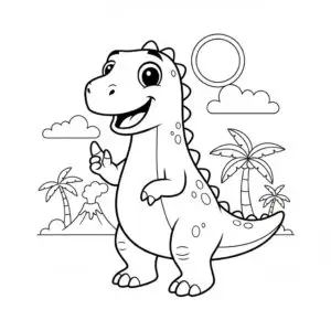 דף צביעה של דינוזאור איגואנודון להדפסה