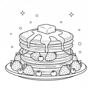 דף צביעה של פנקייקים להדפסה