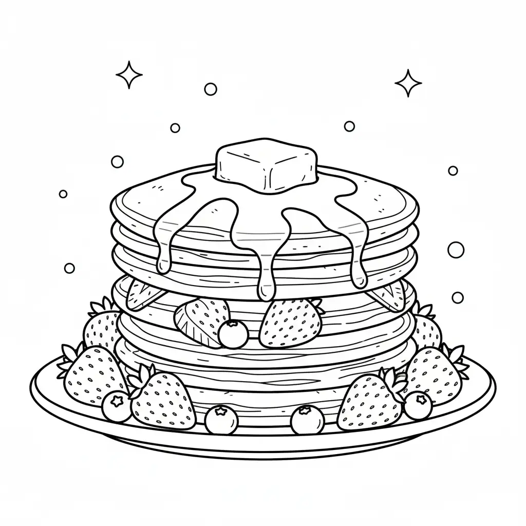 דף צביעה של פנקייקים להדפסה