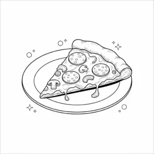 דף צביעה של פיצה להדפסה