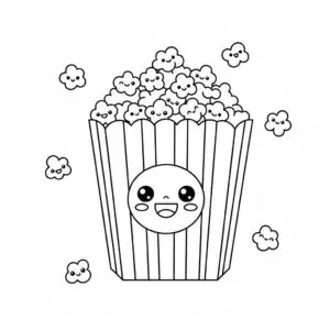 דף צביעה של פופקורן להדפסה