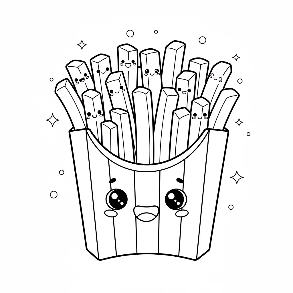 דף צביעה של צ׳יפס להדפסה