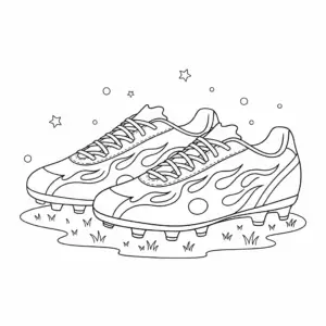 דף צביעה של נעלי כדורגל להדפסה